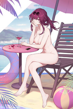 赤髪の全裸美少女