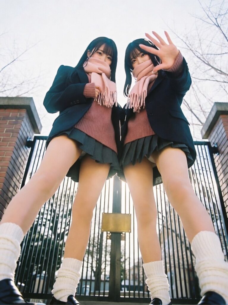 寒波に負けないJK美脚